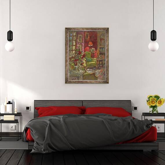 Tablou inramat - Susan Ryder - Perete Rosu, 60 x 80 cm - 3- Roveli