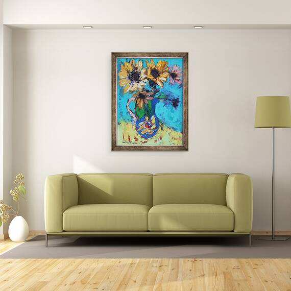 Tablou inramat - Sylvia Paul - Floarea-soarelui, 60 x 80 cm - 2- Roveli