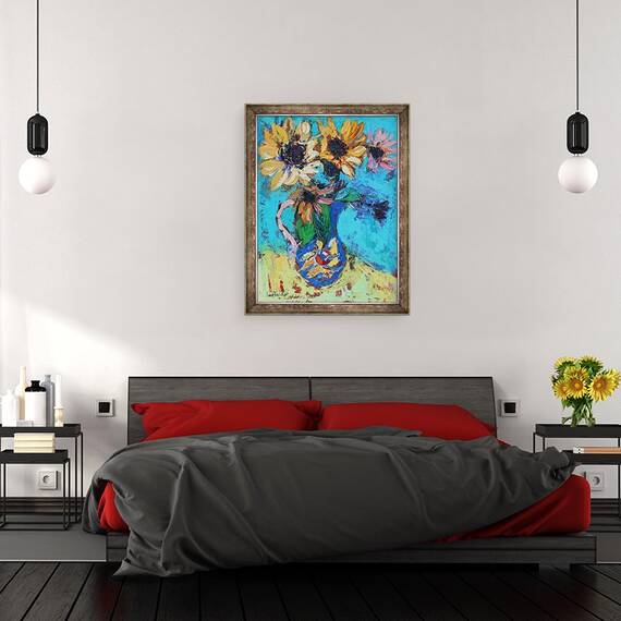 Tablou inramat - Sylvia Paul - Floarea-soarelui, 60 x 80 cm - 3- Roveli