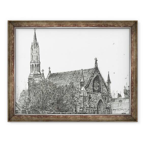 Tablou inramat - Vincent Alexander Booth - Biserica de la Stonehaven, Scotia, 2007, 60 x 80 cm - - Roveli