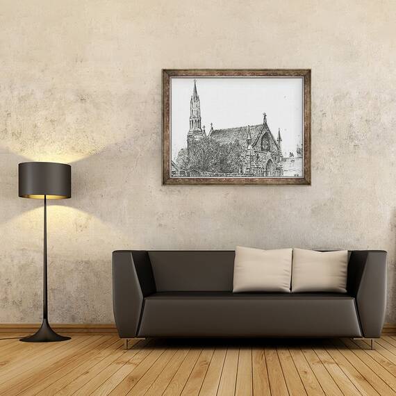 Tablou inramat - Vincent Alexander Booth - Biserica de la Stonehaven, Scotia, 2007, 60 x 80 cm - 2- Roveli