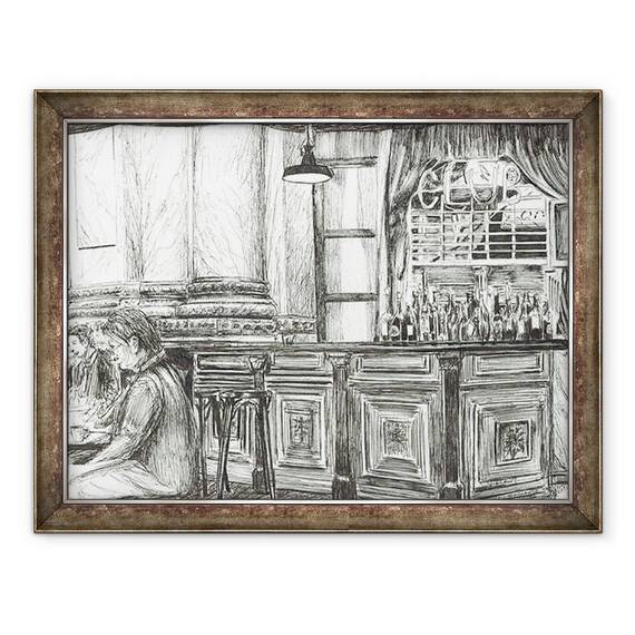 Tablou inramat - Vincent Alexander Booth - Cafenea la Royal Exchange, Manchester, 2011, 60 x 80 cm - - Roveli