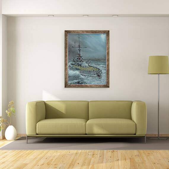 Tablou inramat - Vincent Alexander Booth - SMS Friedrich der Grosse la Iutlanda 1916, 2016, 60 x 80 cm - 2- Roveli