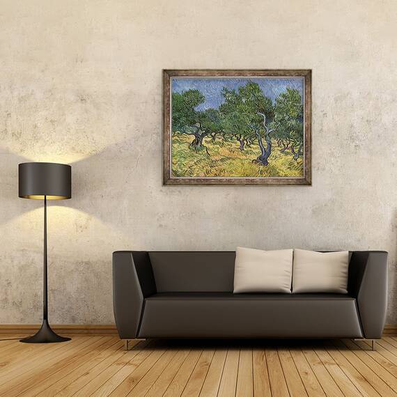 Tablou inramat - Vincent van Gogh - Livada de maslini mijlocul lunii iunie, 60 x 80 cm - 2- Roveli