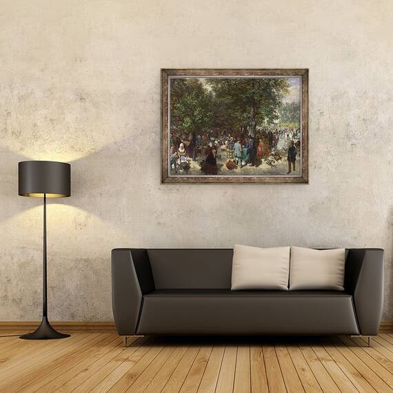 Tablou inramat - Adolph Friedrich Erdmann von Menzel - Dupa-amiaza in Gradinile Tuileries, 60 x 80 cm - 2- Roveli