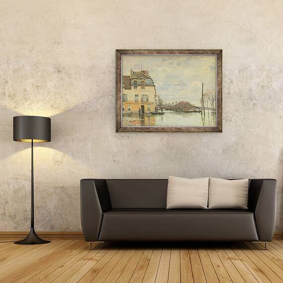 Tablou inramat - Alfred Sisley - Inundatii la Port-Marly, 60 x 80 cm - 2- Roveli