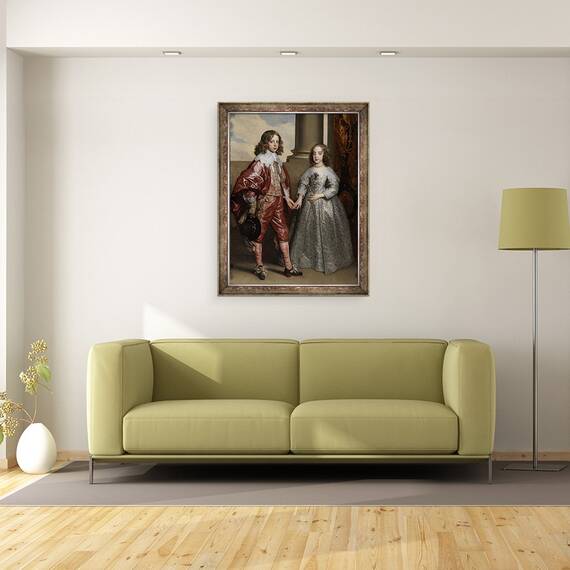 Tablou inramat - Anthony van Dyck - William al II-lea, Print de Orange, si mireasa sa, Mary Stuart, 60 x 80 cm - 2- Roveli