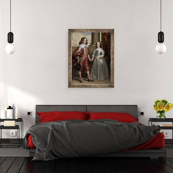 Tablou inramat - Anthony van Dyck - William al II-lea, Print de Orange, si mireasa sa, Mary Stuart, 60 x 80 cm - 3- Roveli
