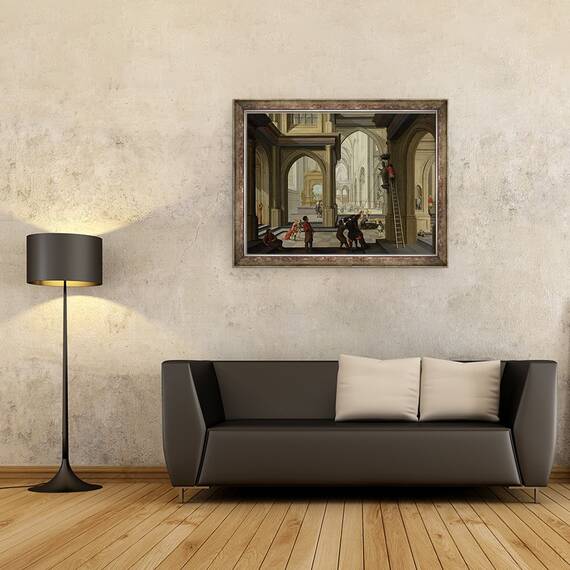 Tablou inramat - Dirck van Delen - Iconoclasm intr-o biserica, 60 x 80 cm - 2- Roveli