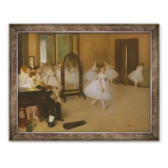 Tablou inramat - Edgar Degas - Clasa de dans II, 60 x 80 cm - - Roveli