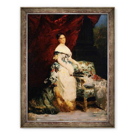 Tablou inramat - Edouard Louis Dubufe - Portretul Printesei Brancaccio-Massimo, 60 x 80 cm - - Roveli