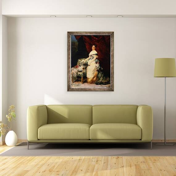 Tablou inramat - Edouard Louis Dubufe - Portretul Printesei Brancaccio-Massimo, 60 x 80 cm - 2- Roveli