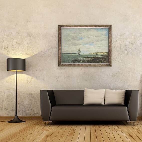 Tablou inramat - Eugene Louis Boudin - Coasta Bretaniei, 60 x 80 cm - 2- Roveli