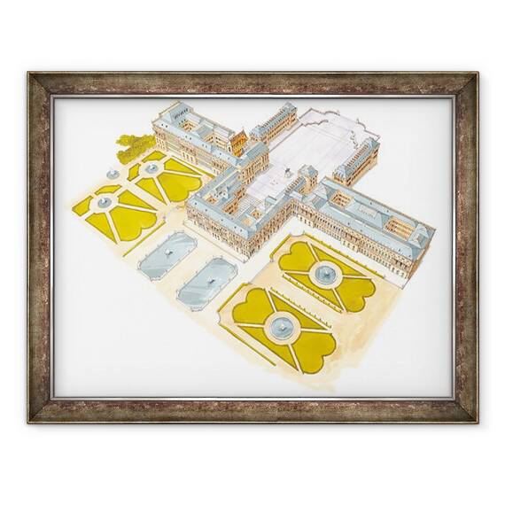 Tablou inramat - Fernando Aznar Cenamor - Palatul Versailles. Franta, 60 x 80 cm - - Roveli