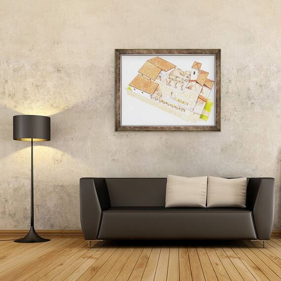 Tablou inramat - Fernando Aznar Cenamor - San Millan de la Cogolla. Manastirea Suso. La Rioja, 60 x 80 cm - 2- Roveli