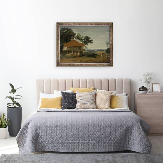 Tablou inramat - Frans Jansz Post - Peisaj brazilian cu casa unui lucrator, 60 x 80 cm - 3- Roveli