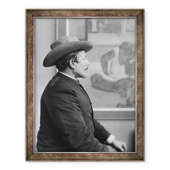 Tablou inramat - French Photographer - Paul Gauguin 1848-1903 in fata panzelor sale, 60 x 80 cm - - Roveli
