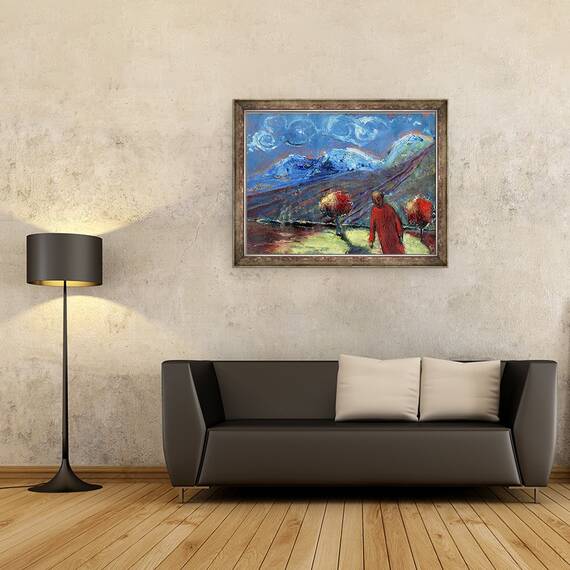 Tablou inramat - Gigi Sudbury - Plimbare in Muntii Albastri, toamna, 2015, 60 x 80 cm - 2- Roveli