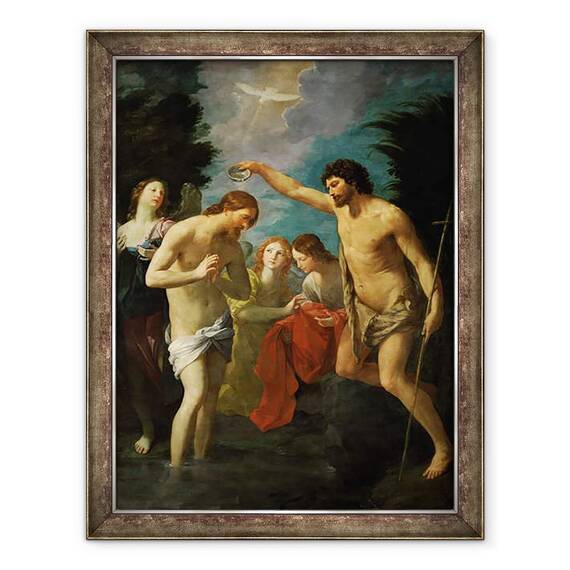 Tablou inramat - Guido Reni - Botezul lui Hristos, 60 x 80 cm - - Roveli