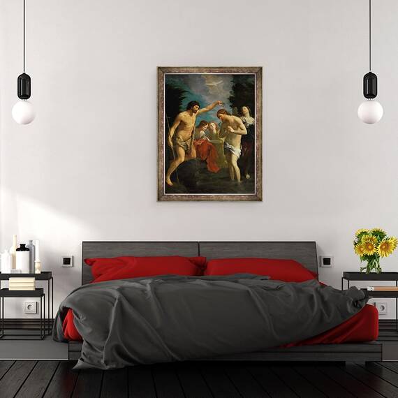 Tablou inramat - Guido Reni - Botezul lui Hristos, 60 x 80 cm - 3- Roveli