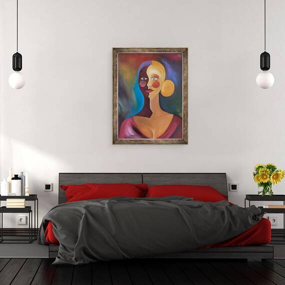 Tablou inramat - Ikahl Beckford - Doua fete ale Evei, 60 x 80 cm - 3- Roveli