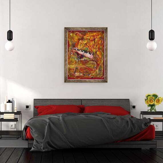 Tablou inramat - Ikahl Beckford - Simfonia in rosu, 60 x 80 cm - 3- Roveli