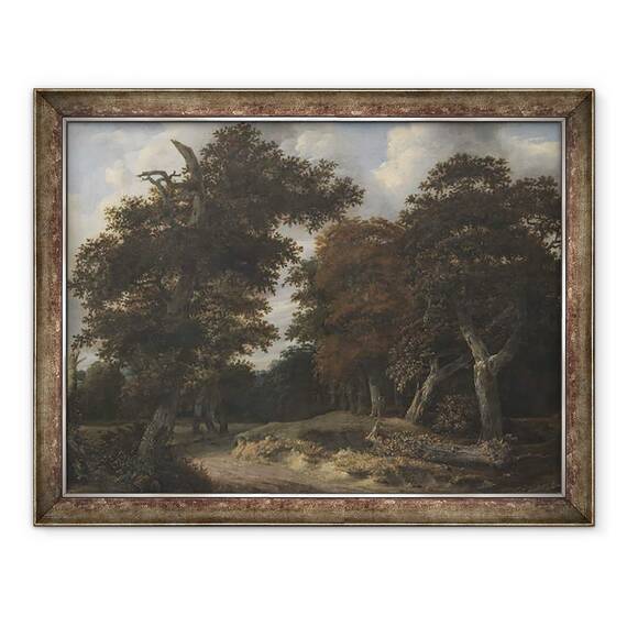 Tablou inramat - Jacob Isaaksz - Drumul printr-o padure de stejar, 60 x 80 cm - - Roveli