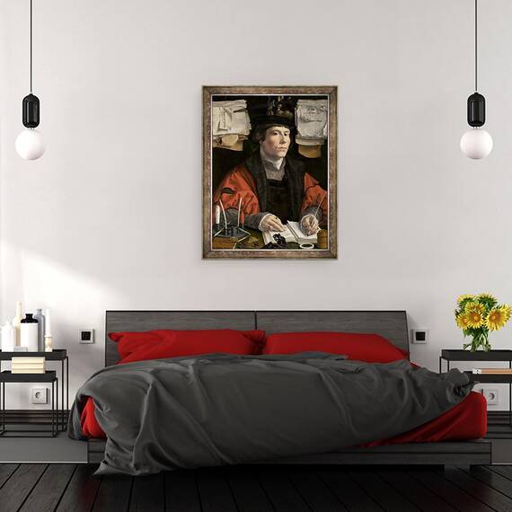 Tablou inramat - Jan Gossaert - Portretul unui comerciant, 60 x 80 cm - 3- Roveli