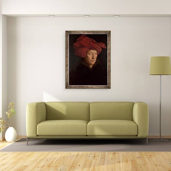 Tablou inramat - Jan van Eyck - Portretul unui barbat, 60 x 80 cm - 2- Roveli