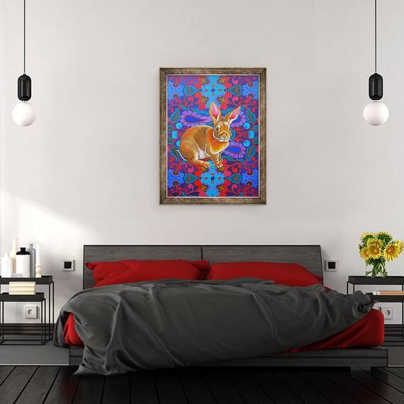 Tablou inramat - Jane Tattersfield - Iepure, 2014, 60 x 80 cm - 3- Roveli