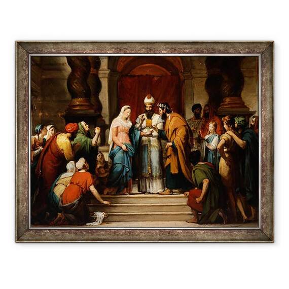 Tablou inramat - Jerome Martin Langlois - Casatoria Fecioarei, 60 x 80 cm - - Roveli