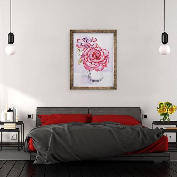 Tablou inramat - Joan Thewsey - Trandafirul lui Madge, 60 x 80 cm - 3- Roveli
