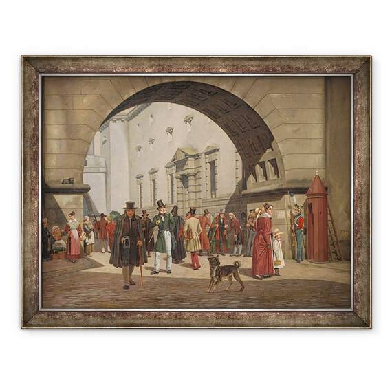 Tablou inramat - Martinus Rorbye - inchisoarea Copenhaga, 60 x 80 cm - - Roveli