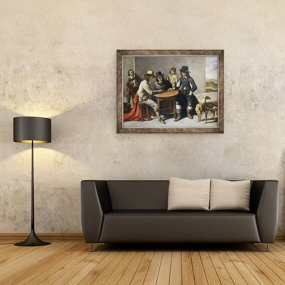 Tablou inramat - Mathieu Le Nain - Jucatori zaruri, 60 x 80 cm - 2- Roveli