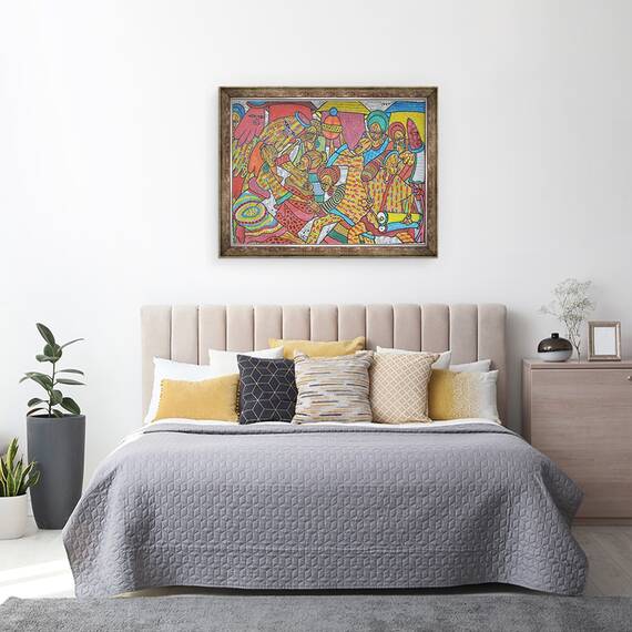 Tablou inramat - Muktair Oladoja - Festival, 60 x 80 cm - 3- Roveli