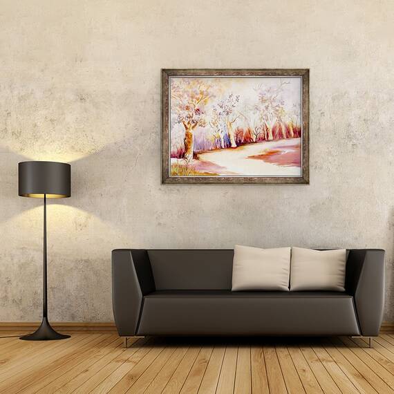 Tablou inramat - Neela Pushparaj - Calea cu Copaci, 60 x 80 cm - 2- Roveli