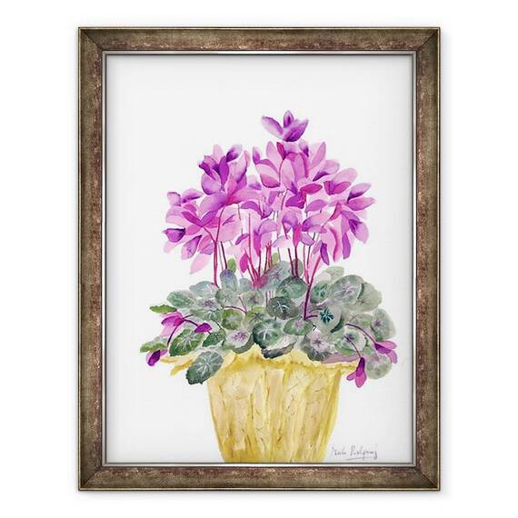 Tablou inramat - Neela Pushparaj - Cyclamen, 60 x 80 cm - - Roveli