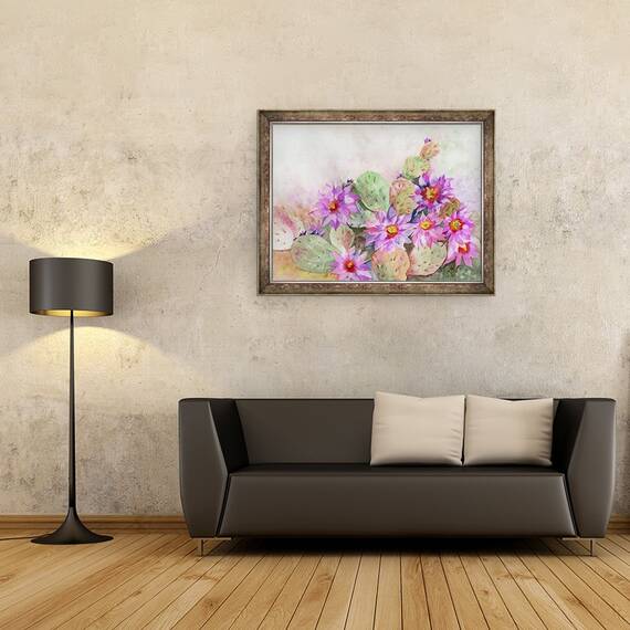 Tablou inramat - Neela Pushparaj - gradina cactus, 60 x 80 cm - 2- Roveli