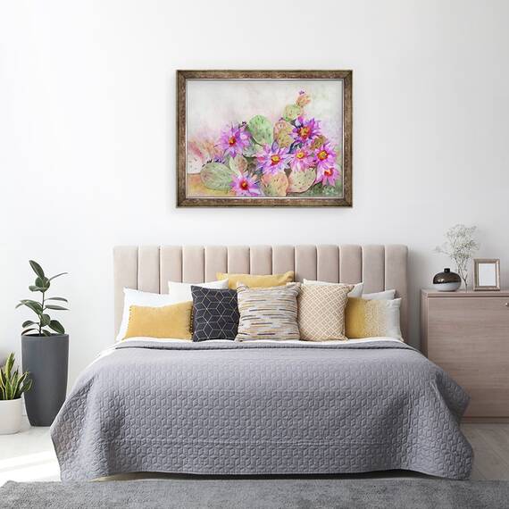 Tablou inramat - Neela Pushparaj - gradina cactus, 60 x 80 cm - 3- Roveli
