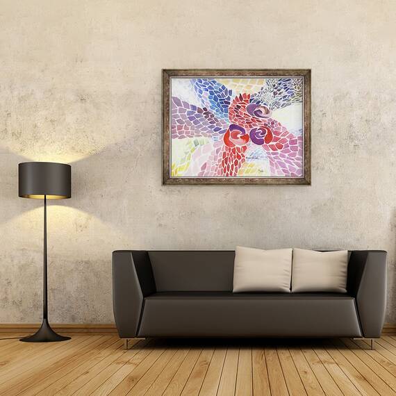 Tablou inramat - Neela Pushparaj - Mozaic Rose, 60 x 80 cm - 2- Roveli