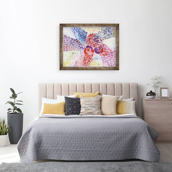 Tablou inramat - Neela Pushparaj - Mozaic Rose, 60 x 80 cm - 3- Roveli