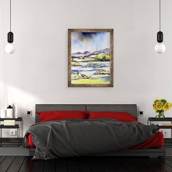 Tablou inramat - Neela Pushparaj - Nori de furtuna, 60 x 80 cm - 3- Roveli