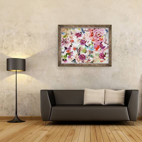 Tablou inramat - Neela Pushparaj - Summer Garden, 60 x 80 cm - 2- Roveli