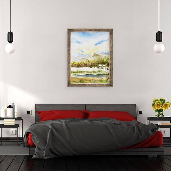 Tablou inramat - Neela Pushparaj - Ziua insorita, 60 x 80 cm - 3- Roveli