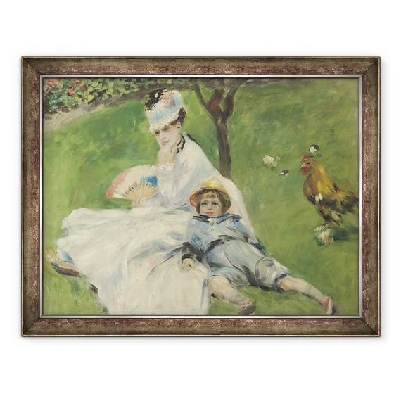 Tablou inramat - Pierre Auguste Renoir - Madame Monet si Fiul ei, 60 x 80 cm - - Roveli