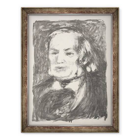 Tablou inramat - Pierre Auguste Renoir - Portretul lui Richard Wagner, 60 x 80 cm - - Roveli