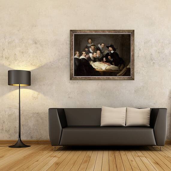 Tablou inramat - Rembrandt Harmensz van Rijn - Lectia de anatomie a lui Dr. Nicolaes Tulp, 60 x 80 cm - 2- Roveli