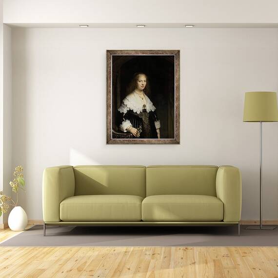 Tablou inramat - Rembrandt Harmensz van Rijn - Portretul unei femei, eventual Maria Trip, 60 x 80 cm - 2- Roveli