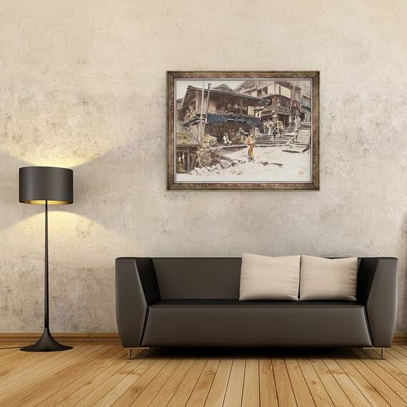 Tablou inramat - Robert Frederick Blum - O strada in Ikao, Japonia I, 60 x 80 cm - 2- Roveli