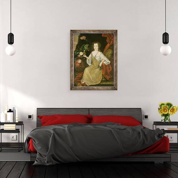 Tablou inramat - Scoala americana - Tanara femeie cu un fluture I, 60 x 80 cm - 3- Roveli